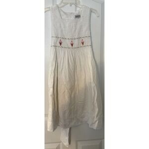 Green Dog Girls Sleeveless Dress White W/ Ice Cream Cones Size 10 Deadstock NWT